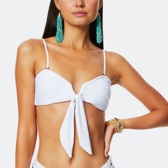 Ramy Brook Venus Bandeau Bikini Top White Size S
